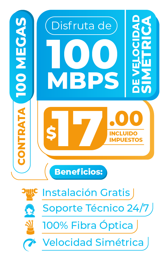 Plan Fibra Óptica 100MEGAS - Servicetel
